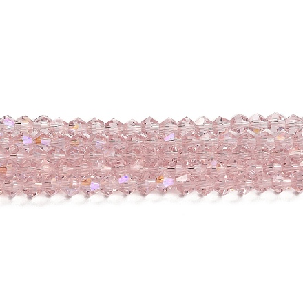Transparentes perles de verre de galvanoplastie brins GLAA-F029-2mm-D26-1
