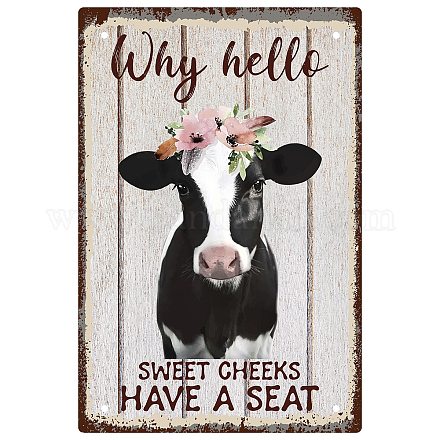 Creatcabin Why Hello Sweet Cheeks Metall-Blechschild AJEW-WH0157-542-1