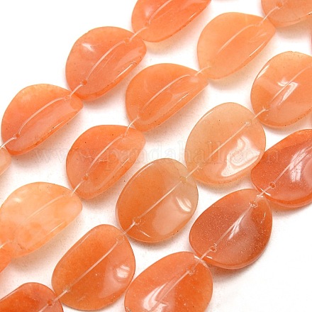 Oval Natural Red Aventurine Beads Strands G-P063-32-1