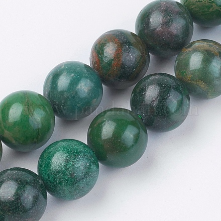 Chapelets de perles en jade africaine naturelle G-F560-10mm-B01-1