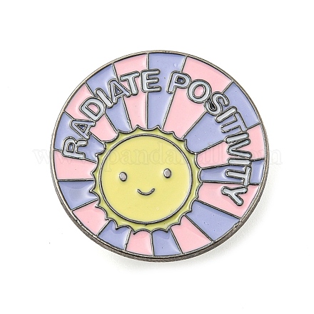 Emaille-Pin-Broschen aus Smile-Sun-Legierung AJEW-Z023-07B-1