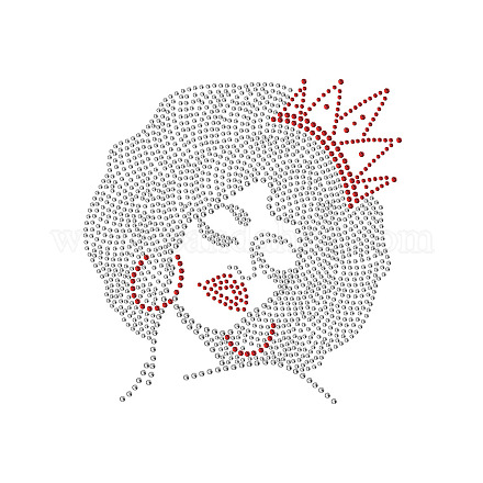 Femme avec couronne verre hotfix strass DIY-WH0303-021-1