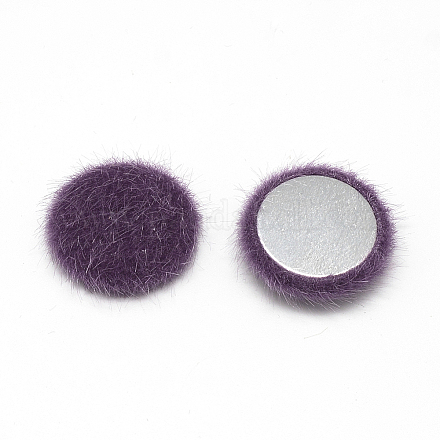 Faux Mink Fur Covered Cabochons WOVE-S084-49C-1