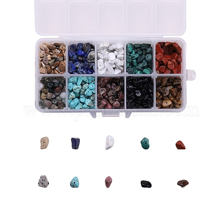 Cuentas de piedras preciosas naturales y sintéticas mezcladas G-CJ0001-27-1