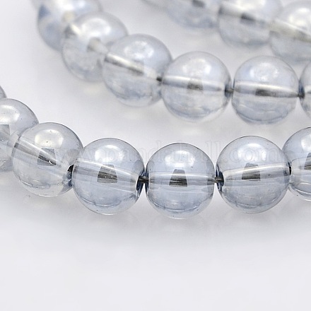 Pearl Luster Plated Glass Round Beads Strands GLAA-A025-8mm-PL02-1