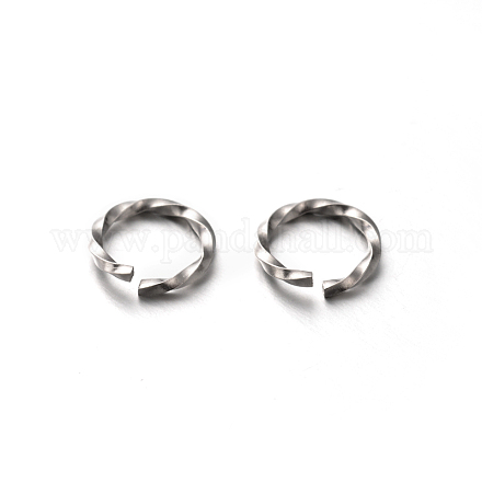 304 Stainless Steel Open Twisted Jump Rings STAS-E088-10-1
