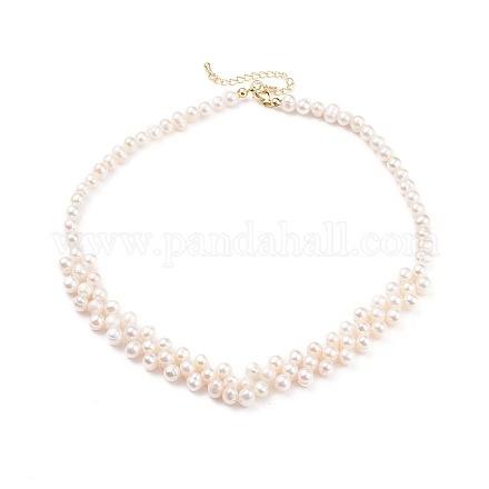 Classifica una collana con bavaglino perline di perle naturali per donne adolescenti NJEW-JN03736-1