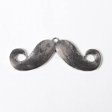 5 шт античный серебряная борода тибетский стиль сплава усы большие кулоны X-TIBEP-60587-AS-LF-1