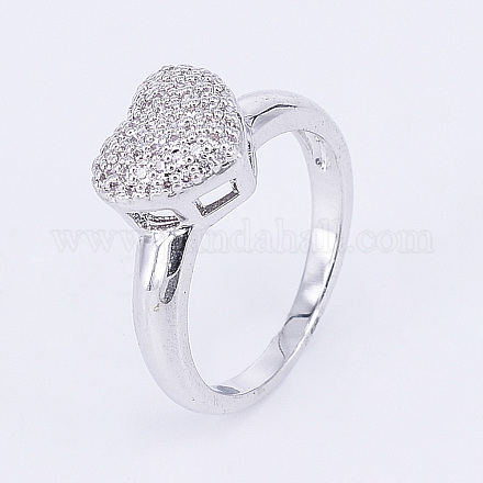 Brass Micro Pave Cubic Zirconia Finger Rings RJEW-E145-59P-1