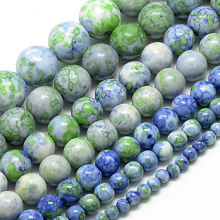 Synthetic Ocean White Jade Beads Strands G-S252-14mm-05-1