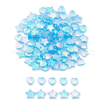 100pcs 2 perles acryliques transparentes écologiques de style TACR-YW0001-86B-1
