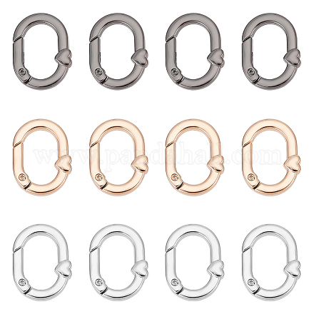 Wadorn 12pcs 3 estilos de anillos de puerta de resorte de aleación FIND-WR0008-94-1