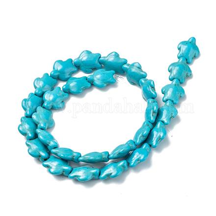 Teints perles synthétiques turquoise brins G-M152-10-A-1