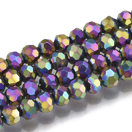 Chapelets de perles en verre électroplaqué EGLA-R042-3mm-04-1