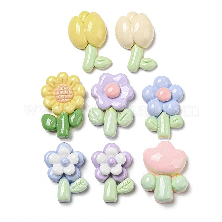 Opaque Resin Decoden Cabochons RESI-F052-B06-1