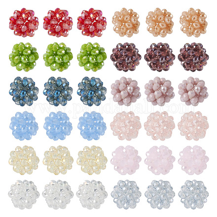 Pandahall 36Pcs 12 Colors Handmade Glass Woven Beads WOVE-TA0001-08-1