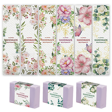 90 pièces 9 styles étiquette en papier savon motif fleur DIY-WH0399-69-031-1
