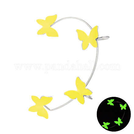 Boucles d'oreilles manchette papillon en laiton lumineux LUMI-PW0001-124B-02-1