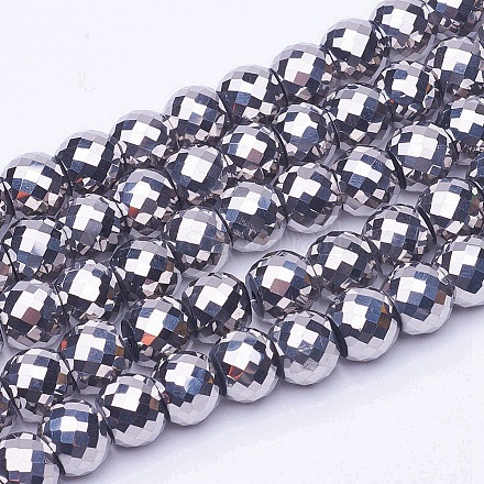 Placcare trasparente perle di vetro fili X-EGLA-E047-I06-1