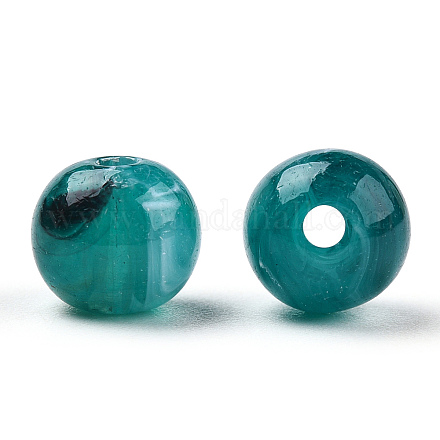 Perles rondes en acrylique d'imitation pierre précieuse X-OACR-R029-8mm-17-1