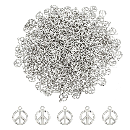 SUPERFINDINGS About 300Pcs Peace Symbol Charms Pendant Platinum Peace Sign Charms 19.5x16mm Plastic Pendants for DIY Necklace Bracelet Craft Supplies Jewelry Making KY-FH0001-15-1