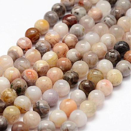 Natural Bamboo Leaf Agate Beads Strands G-F364-02-8mm-1