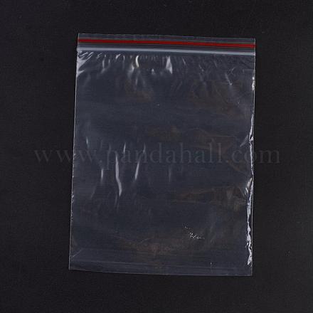プラスチックジップロックバッグ  再封可能な包装袋  トップシール  セルフシールバッグ  長方形  レッド  20x15cm  片側の厚さ：1.8ミル（0.045mm）  100個/袋 OPP-G001-D-15x20cm-1