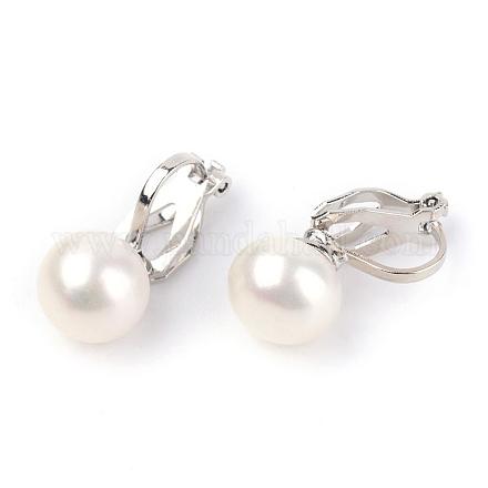 Natural Pearl Clip-on Earrings EJEW-Q685-02A-1