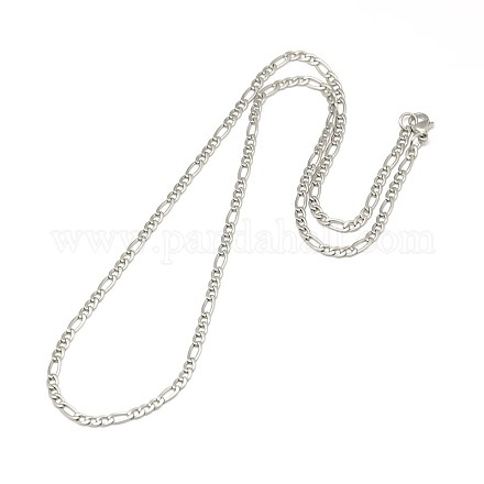 304 Stainless Steel Figaro Chain Necklace Making X-STAS-A028-N022MP-1