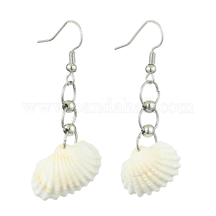 Nautural Shell Dangle Earrings EJEW-JE05655-1