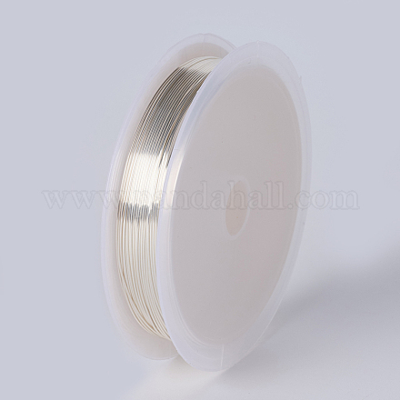 ジュエリー製作用丸銅線  長持ちメッキ  銀色のメッキ  26ゲージ  0.4mm  約32.8フィート（10m）/ロール  10のロール/グループ CWIR-L003-01S-1