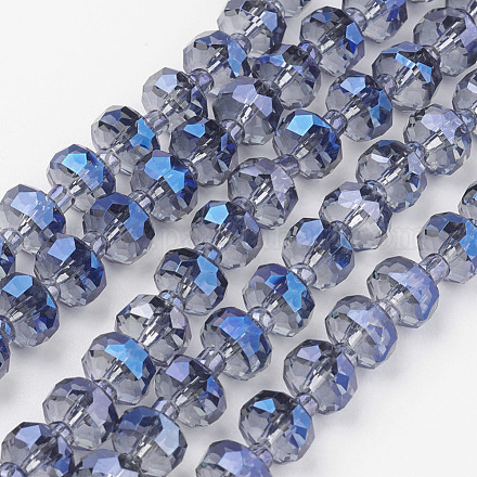 Chapelets de perles en verre électroplaqué EGLA-E051-FR8mm-B01-1
