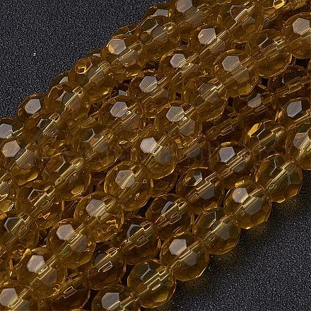 Faceted Glass Round Beads Strands X-GF8mmC49-1