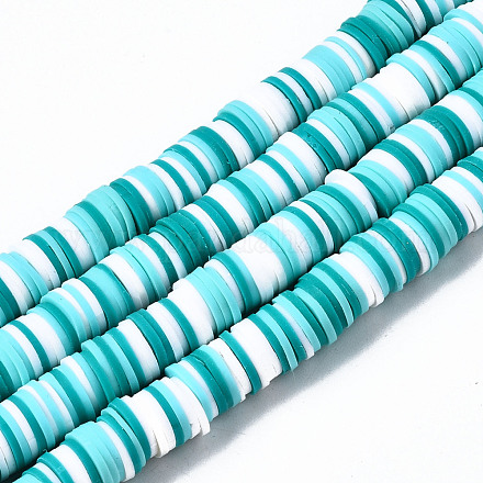 Handmade Polymer Clay Beads Strands CLAY-R089-8mm-085-1