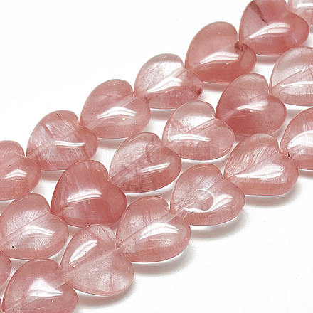 Chapelets de perles en verre de quartz de cerise G-R190-20mm-23-1