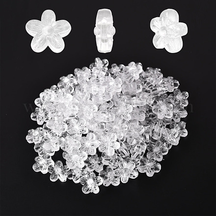 100pcs perles acryliques transparentes TACR-YW0001-20-1
