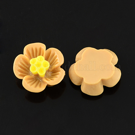 Flatback Resin Flower Cabochons CRES-S241-A38-1