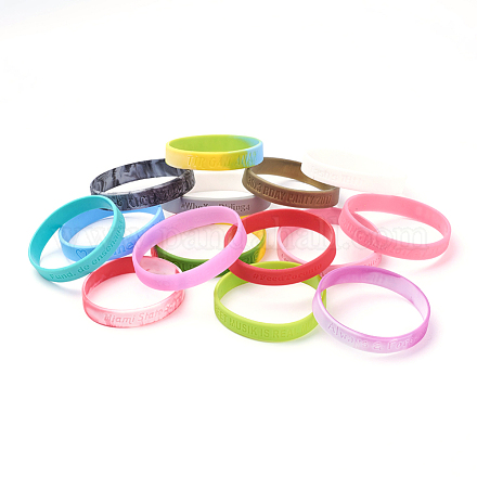 Free Sample Silicone Wristbands Bracelets BJEW-K165-03-1