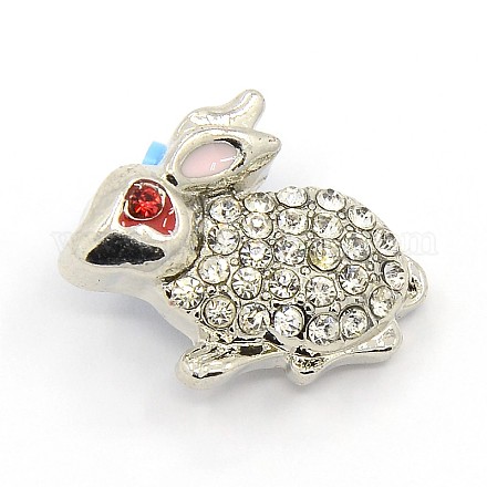 Alloy Pave Rhinestone Buttons SNAP-F001-02C-1