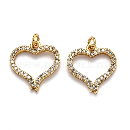 Латунные микропаве прозрачные подвески с фианитом ZIRC-O039-12G-1