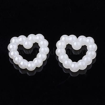 Anelli di collegamento in plastica con perla imitazione abs OACR-S020-04-1