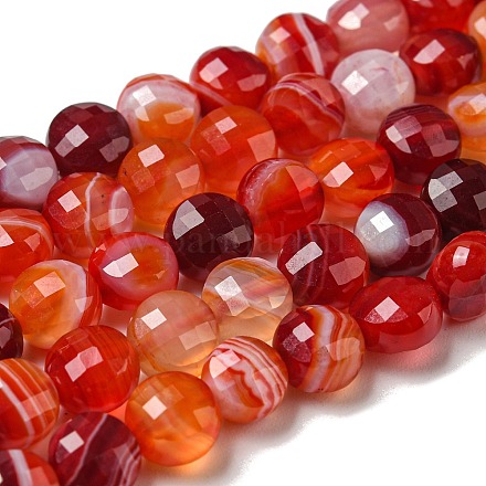 Brins de perles d'agate à bandes naturelles G-K351-A07-01-1