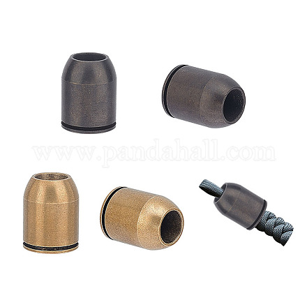 Nbeads 4Pcs 2 Colors Bullet Shaped Brass Beads KK-NB0002-97-1