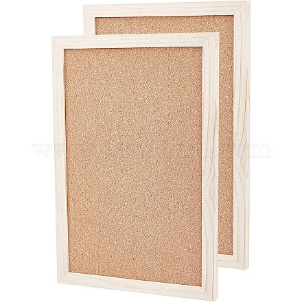 Ahandmaker bulletin board hanging corcho board with iron clavos burlywood frame duty note corkboard pequeño rectángulo decorativo colgante pin board for wall office home school message HJEW-WH0008-45-1