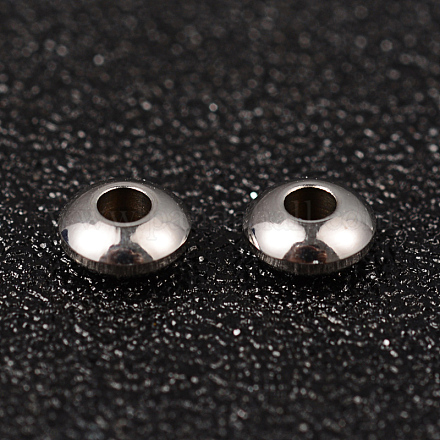 Intercalaires perles rondes plates en 304 acier inoxydable X-STAS-M252-01-1