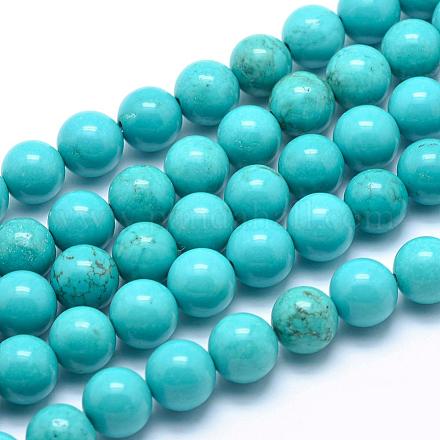 Brins de perles rondes en magnésite naturelle TURQ-G148-03-10mm-1