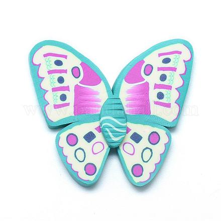 Papillon main cabochons en pâte polymère CLAY-S088-02A-1