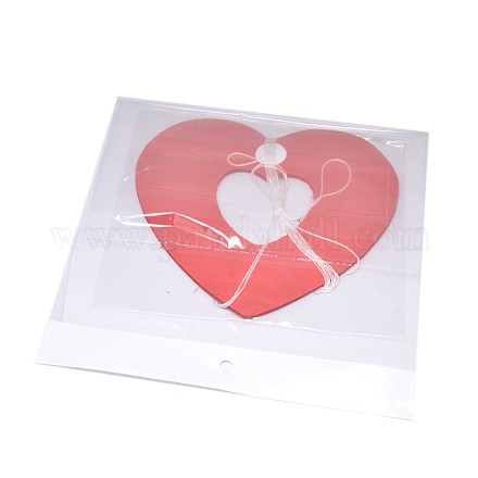 Coeur décoration bannières lettre de velours de parti X-AJEW-A023-03D-1
