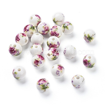 Perles en porcelaine manuelles CFF042Y-1
