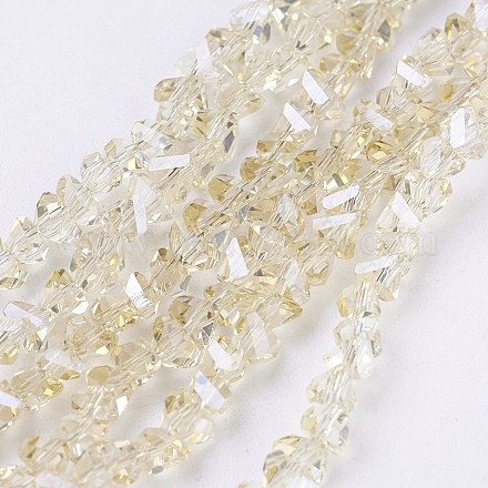 Chapelets de perles en verre électroplaqué EGLA-J145-4mm-PL05-1